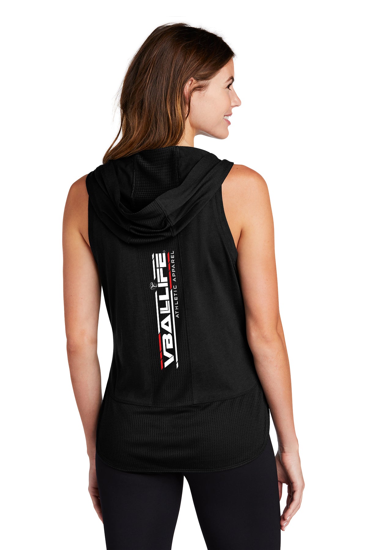 VBALLIFE Ladies Sleeveless Wicking Hoodie Tank